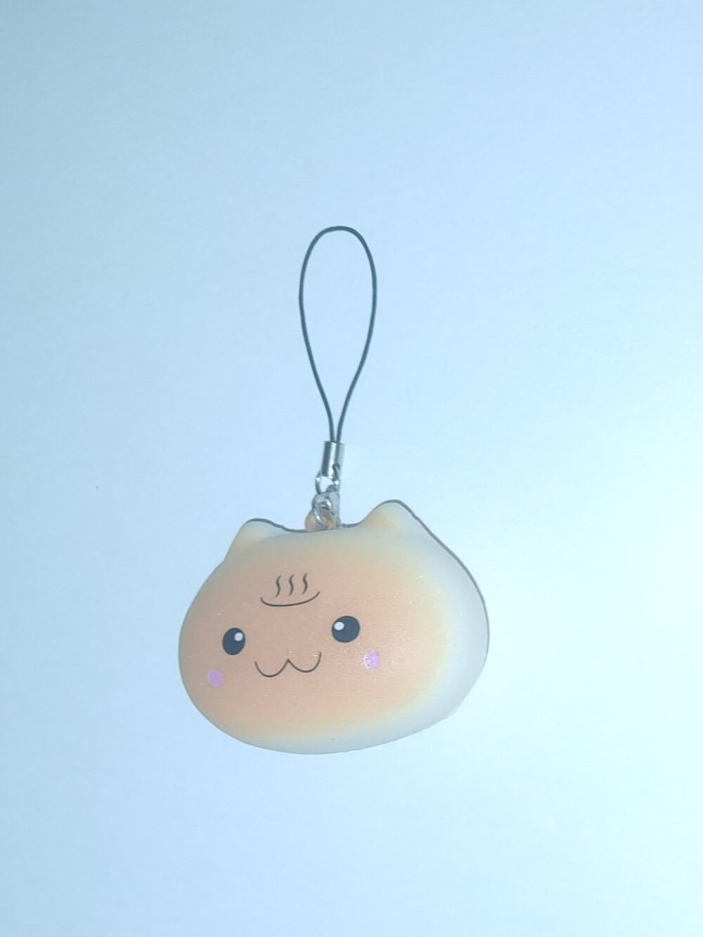 Kawaii Cat Sweet Face Squishy Toy Steamed Bun Phone Charm with Strap